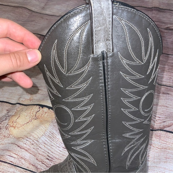 Vintage Acme Round Toe Grey Cowboy Boots Size 9D - Picture 14 of 16